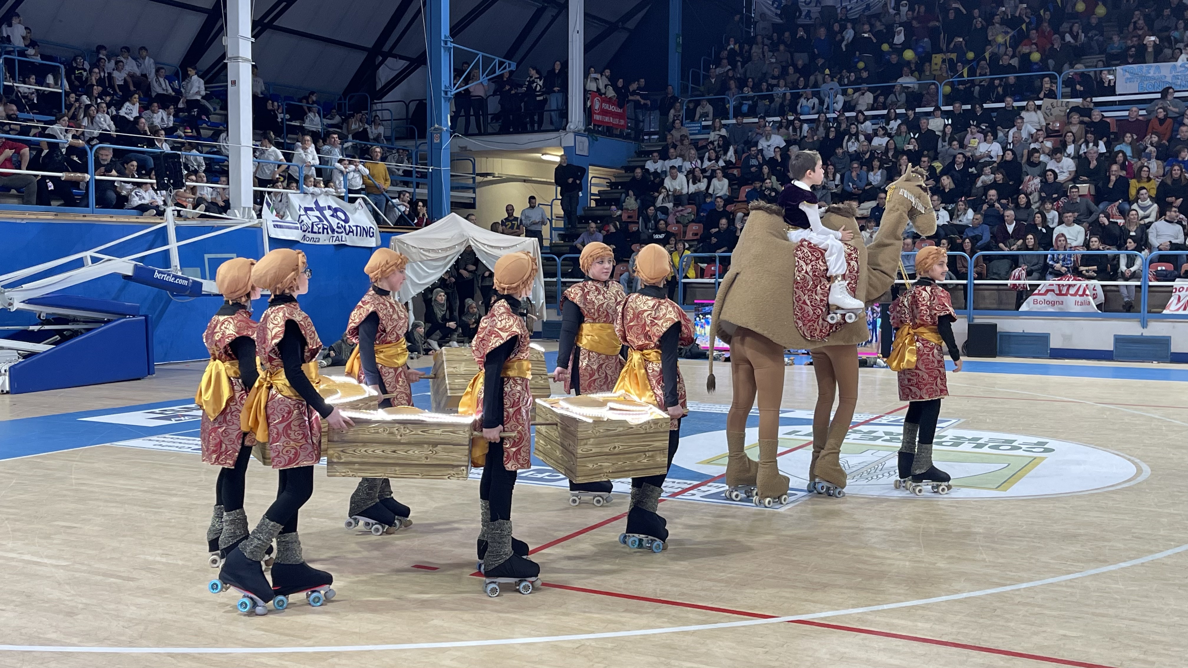 Gruppo in pista durante la coreografia